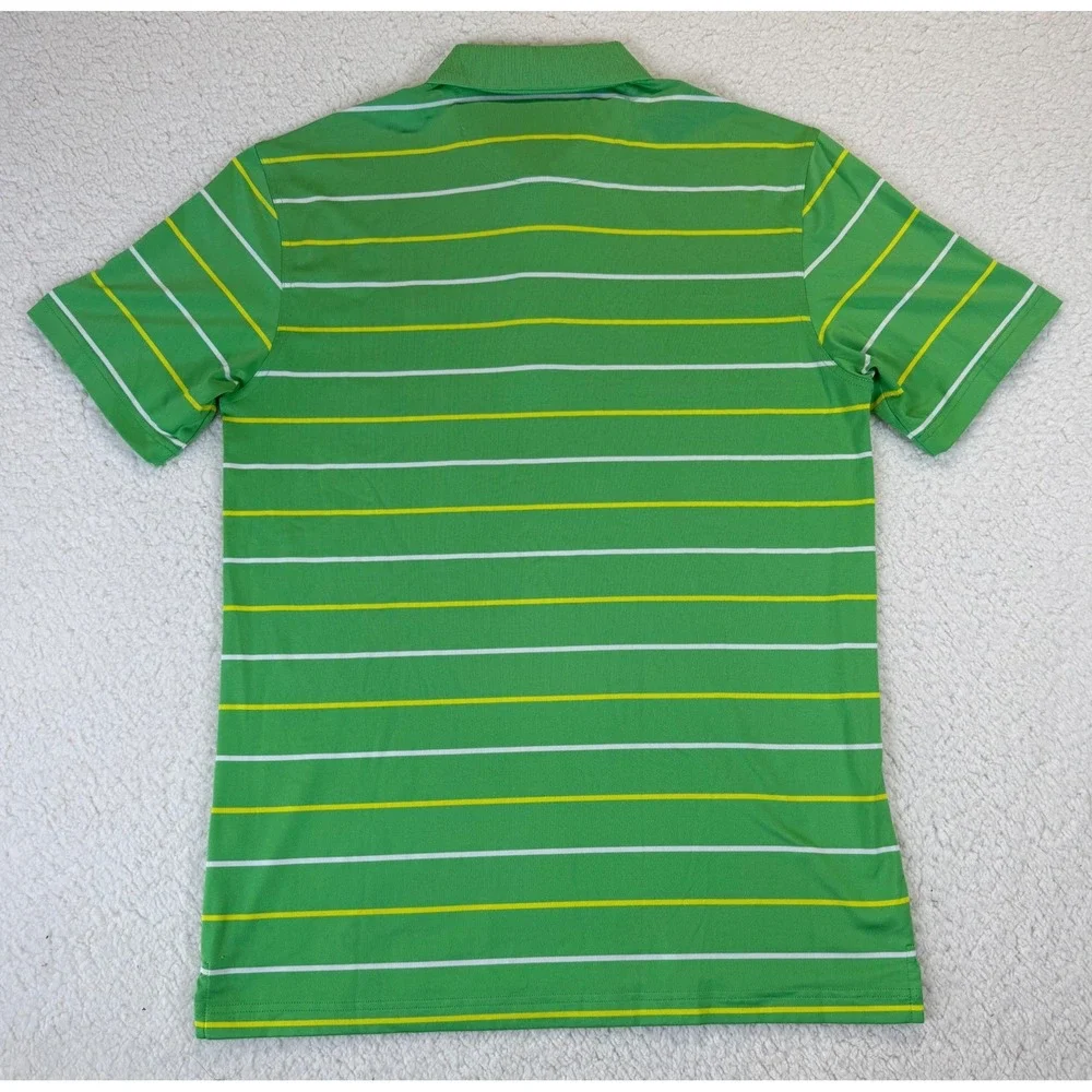 Masters Tech Mens Green Striped Short Sleeve Golf Polo Shirt Mens Size M - Picture 7 of 7